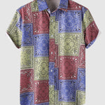 Men's Vintage Paisley Print Casual Short Sleeve Shirt