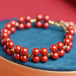 Buddha Stones Natural Cinnabar Beaded Blessing Bracelet