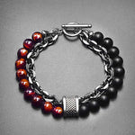 Buddha Stones Natural Tiger Eye Lazurite Lapis Lazuli Protection Bracelet