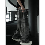 Frayed-edge Black-dyed Metallic Patchwork Jeans