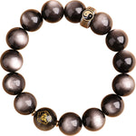 Buddha Stones 925 Sterling Silver Black Obsidian Gold Sheen Obsidian Silver Sheen Obsidian Yin Yang Protection Bracelet (Extra 35% Off | USE CODE: FS35)