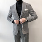 Woolen Suit Casual Slim Fit Plaid Jacket