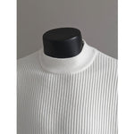 Turtleneck Short-sleeved Striped Sweater