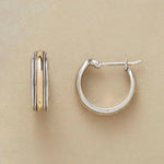 Gold-Striped Vintage Silver Hoops