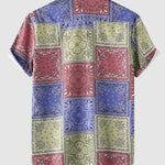 Men's Vintage Paisley Print Casual Short Sleeve Shirt