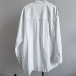Deconstructed Drawstring Vertical Striped Loose Casual Shirt