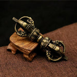 Buddha Stones Handmade Nepal Five Prong Three Prong Vajra Dorje Strength Copper Decoration