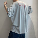 Retro Loose Sports Mesh Hollow Print T-shirt