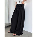 High-waisted Drawstring Pleated Culottes