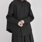 Loose Irregular Button Textured Shirt