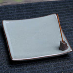 Buddha Stones Lotus Plum Blossom Square Ceramic Spiritual Backflow Incense Burner