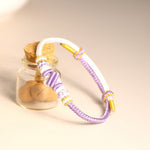 Buddha Stones Two-Color Rope Handcrafted Eight Thread Peace Knot Luck Connection Bracelet