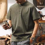 250g Heavyweight Loose Fit Cotton Henley Shirt