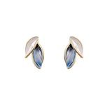 Buddha Stones Leaf Design Luck Stud Earrings