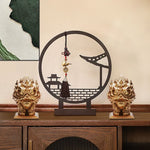 Buddha Stones Lion Statue Strength Resin Home Office Decoration