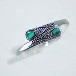 Buddha Stones Zircon Water Drop Pattern Healing Cuff Bracelet Bangle