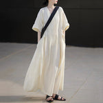 French Loose V-neck Pullover Dress