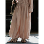 Women's Casual Tencel Wide-Leg Elastic Waist Jumpsuit
