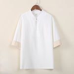 Loose Cotton And Linen Short Sleeves