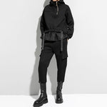 Pullover Faux Two-piece Patchwork Hoodie