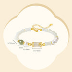 Buddha Stones 925 Sterling Silver Natural Hetian White Jade Bamboo Luck Blessing Bracelet