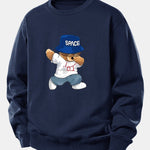 Bear With Hat Print Relax Fit Sweatshirt