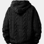 Geometric Jacquard Teddy Hoodie