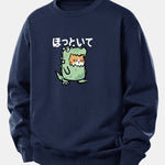 Cat In A Dinosaur Costume Print Relax Fit Sweatshirt