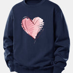Doodle Heart Print Relax Fit Sweatshirt