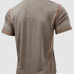 Men's Henry half-button color-blocked casual short-sleeved polo