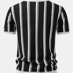 Striped Zip Up Knit Polo