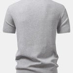 Ribbed Crew Neck Sweater Knitted T-Shirt