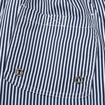 Island Sailing Print Button Up Shirt & Vertical Striped Drawstring Swim Shorts