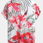 Flower Plants Print Button Up Shirt & Swim Shorts