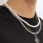 Retro Compass Multi-Layered Pendant Necklace 3Pcs/set
