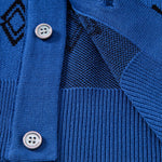 Geometric Knitted Button Up Shirt & Slim Fit Tapered Trousers