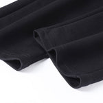 Solid Zipper Pocket Cotton Straight Leg Pants