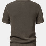 Eyelet Zip Up Knit Polo Shirt