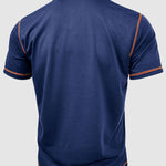 Men's half-button color-blocking casual lapel short-sleeved polo