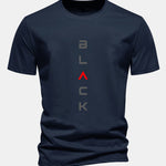 Regular Fit Black Print Cotton T-Shirt