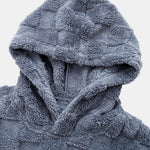 3 Pieces Relax Fit Checkerboard Teddy Hoodie