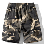 Camouflage Bear Print Drop Shoulder Oversize T-Shirt & Drawstring Cargo Shorts