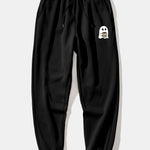 Ghost Drinking Coffee Print Drawstring Hoodie & Ghost Drinking Coffee Print Jogger Pants