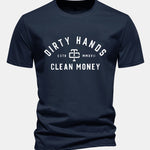 Regular Fit Dirty Hands Clean Money Print Cotton T-Shirt