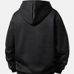 Colorful Light Black Cat Print Teddy Lined Hoodie