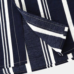 Men's Cotton Linen Stripe Short Sleeve Shirt