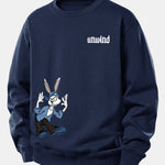 Rabbit Slogan Print Relax Fit Sweatshirt