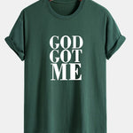Regular Fit God Got Me Print Cotton T-Shirt
