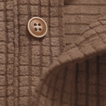 Men's solid color corduroy texture long sleeve + pants set