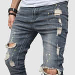 Men's Slim Fit Distressed Distressed Zip Access Jeans